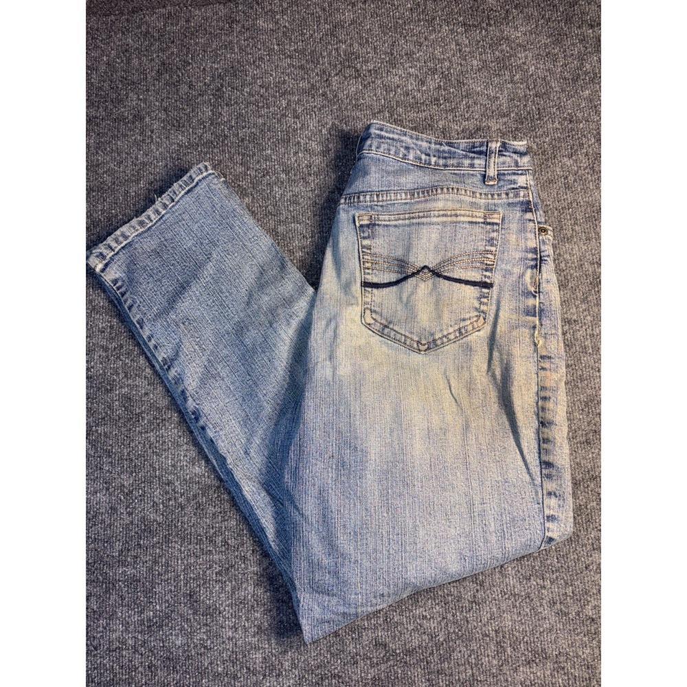 Faded Glory Jeans Womens 12 Blue Denim Stretch Classic Light Wash Straight Leg
